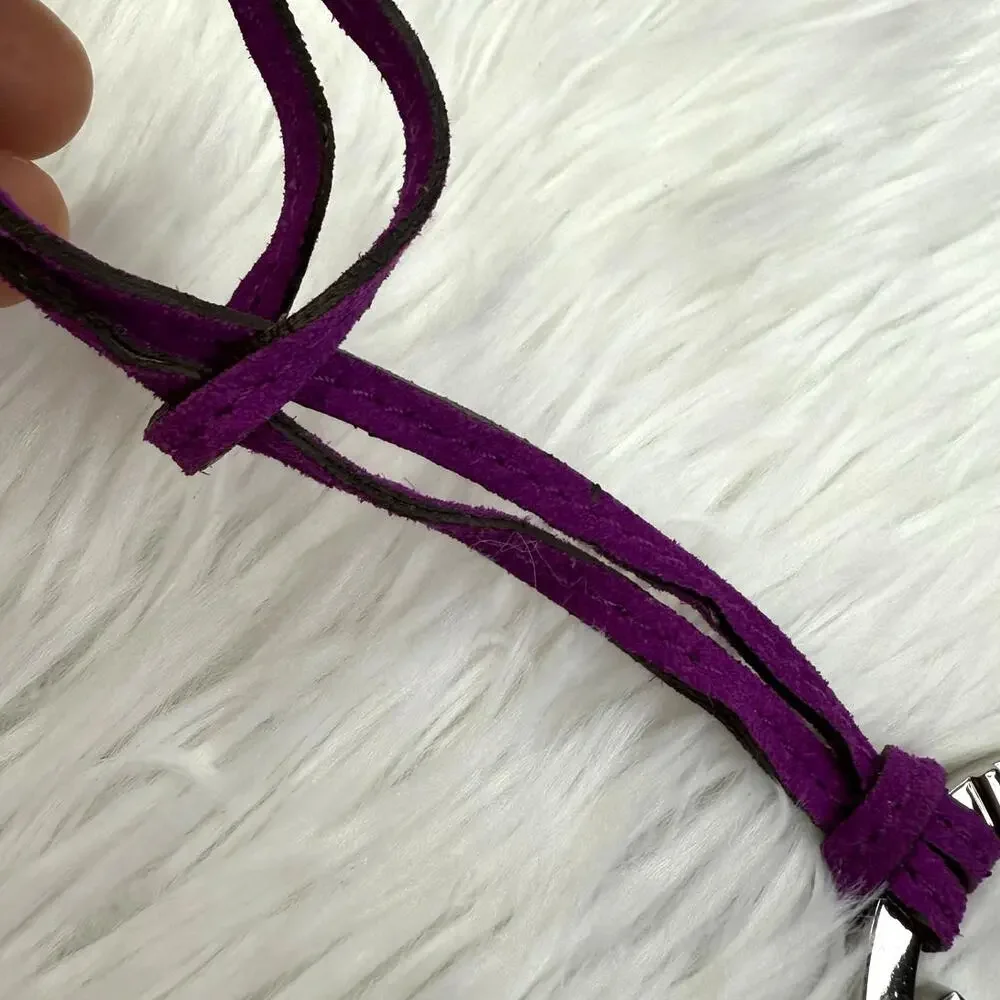 Michael Kors Purple Silver Suede Bag Charm